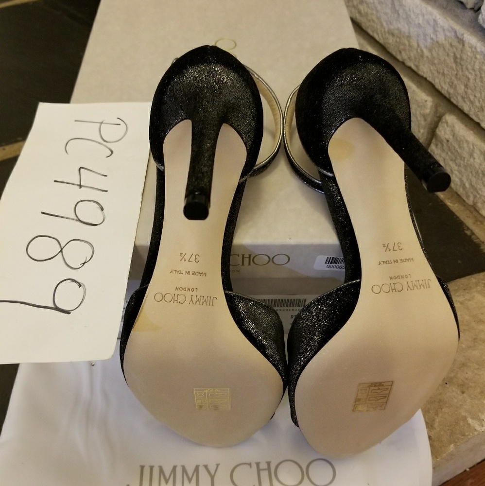 SOLD Jimmy Choo ANNIE VELVET Anthracite heels - Picture 6 of 8